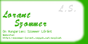 lorant szommer business card